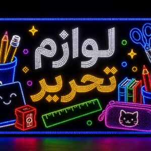 تابلو LED طرح لوازم تحریر