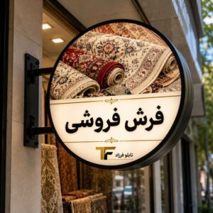 تابلو لایت باکس طرح فرش فروشی