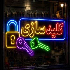 تابلو نئون طرح کلید سازی