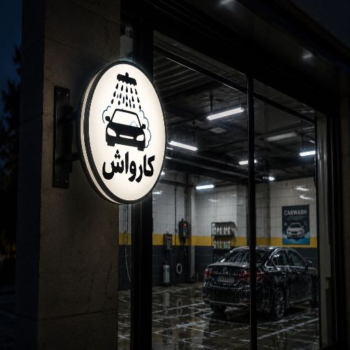 تابلو لایت باکس طرح کارواش