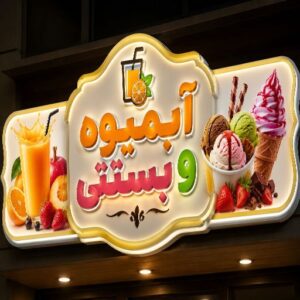 تابلو چنلیوم طرح آبمیوه و بستنی