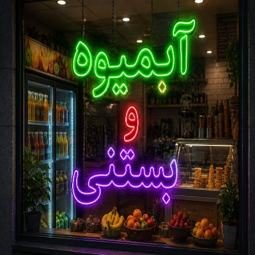 تابلو LED طرح آبمیوه و بستنی
