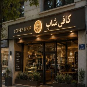 تابلو چنلیوم طرح کافی شاپ