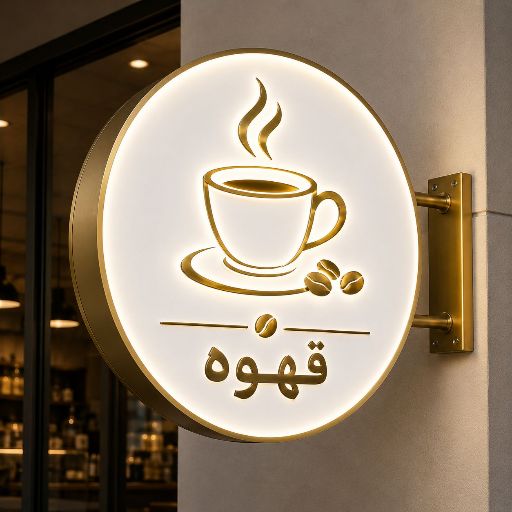 تابلو لایت باکس طرح قهوه