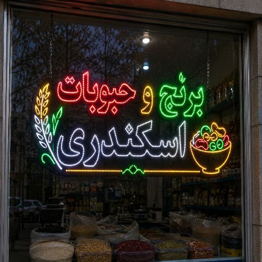 تابلو LED طرح برنج و حبوبات