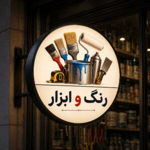 تابلو لایت باکس طرح رنگ و ابزار