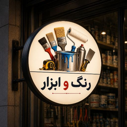تابلو لایت باکس طرح رنگ و ابزار