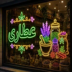 تابلو نئون طرح عطاری