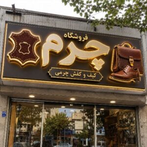 تابلو چنلیوم طرح   چرم فروشی