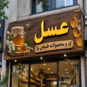تابلو چنلیوم طرح عسل و محصولات طبیعی