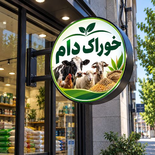 تابلو لایت باکس طرح خوراک دام
