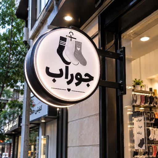 تابلو لایت باکس طرح جوراب فروشی