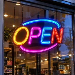 تابلو نئون طرح open